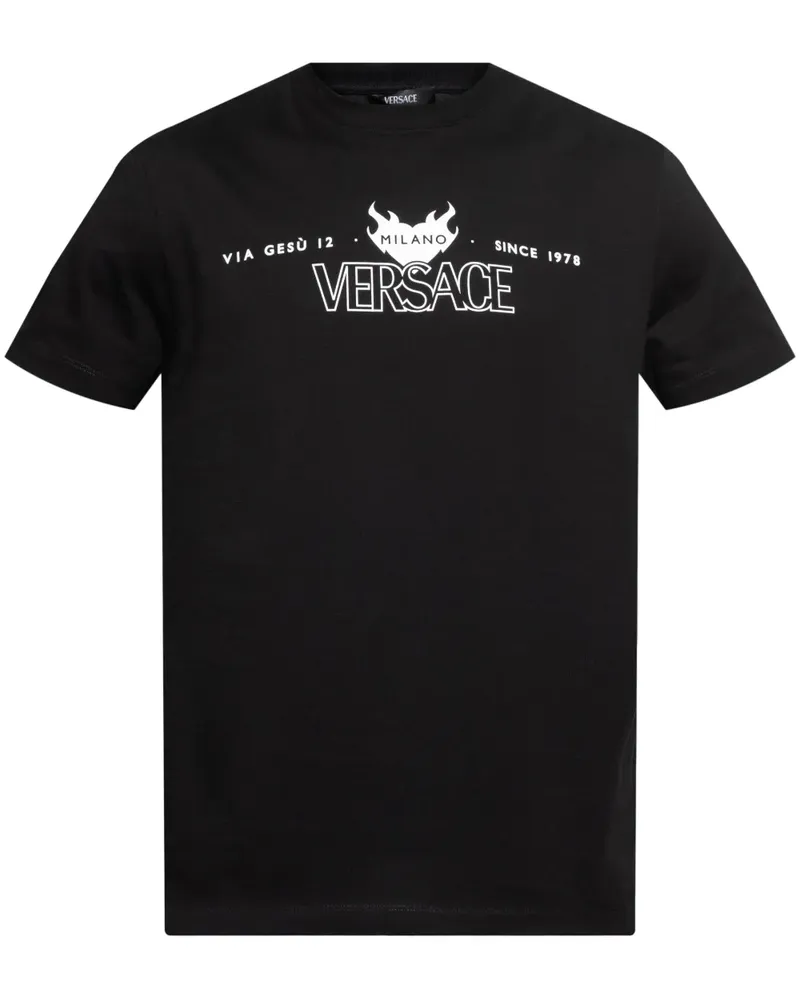 Versace T-Shirt mit Logo-Print - Schwarz Schwarz