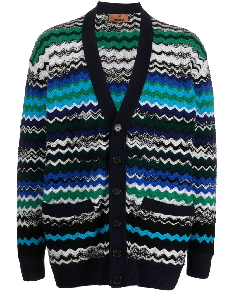Missoni Cardigan mit Zickzackmuster - Blau Blau