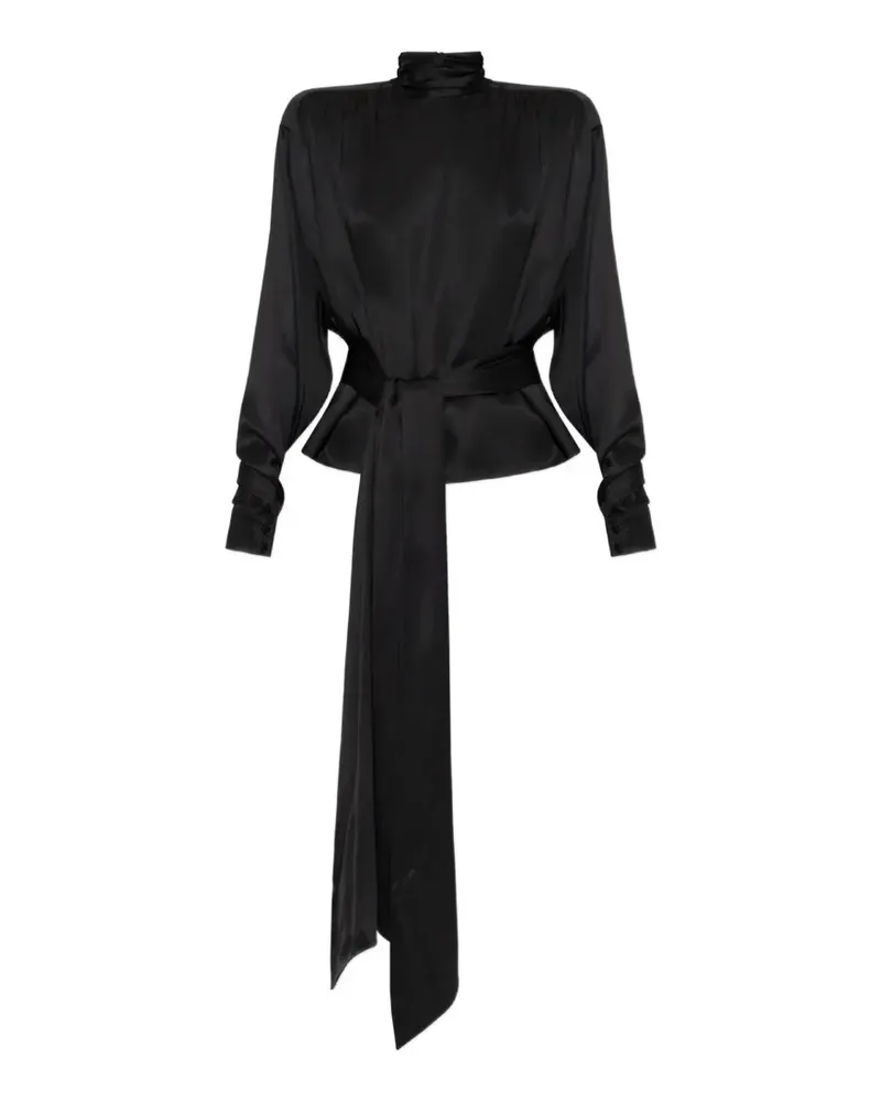 Balmain asymmetric tie-waist blouse - Schwarz Schwarz