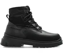 Schnürstiefel aus Leder - Schwarz