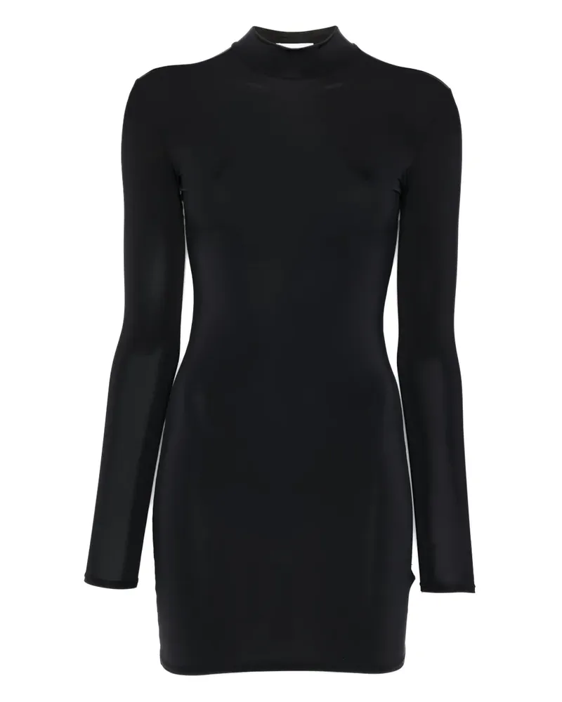 Maison Close The Minuit Minikleid mit Stehkragen - Schwarz Schwarz