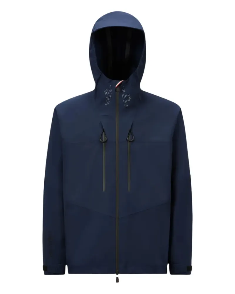 Moncler Kapuzenjacke mit Logo-Print - Blau Blau
