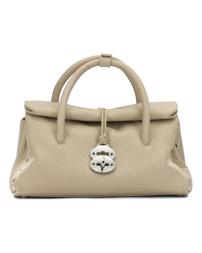 Zanellato Mittelgroße Dotta Tote Bag aus Leder mit Nieten - Nude Nude