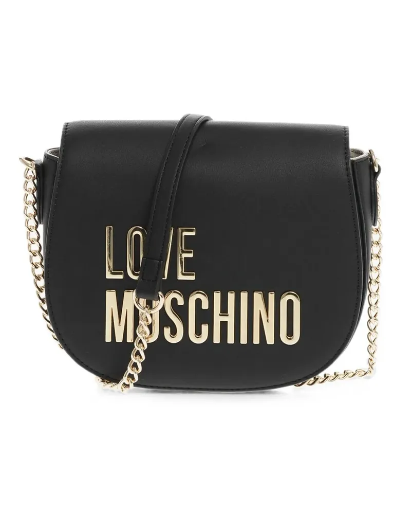 Moschino eco leather shoulder bag - Schwarz Schwarz