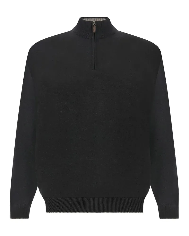 Paul & Shark Piuma Pullover mit Reißverschluss - Schwarz Schwarz