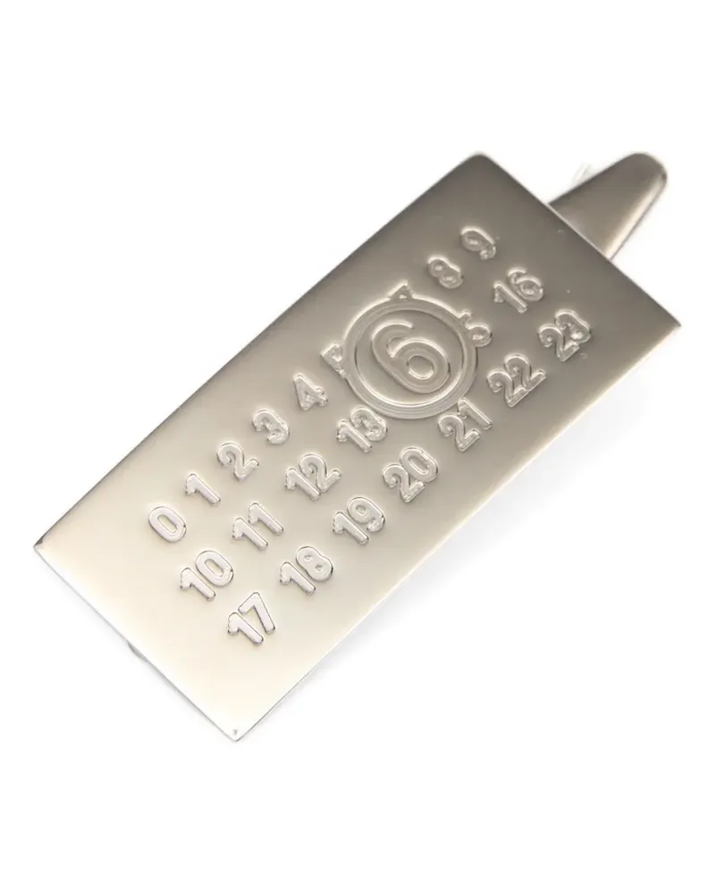 Maison Margiela Haarspange mit Nummern-Gravur - Silber Silber