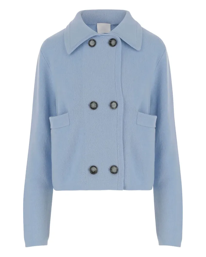 ALLUDE Doppelreihiger Cardigan - Blau Blau