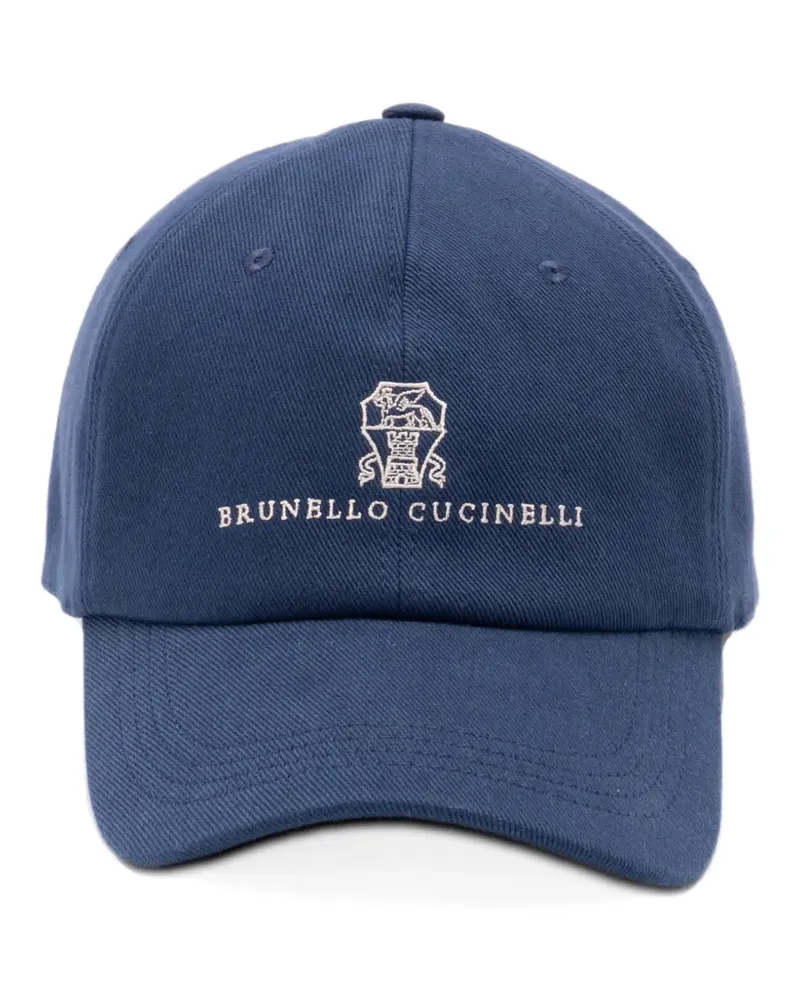 Brunello Cucinelli logo-embroidered baseball cap - Blau Blau