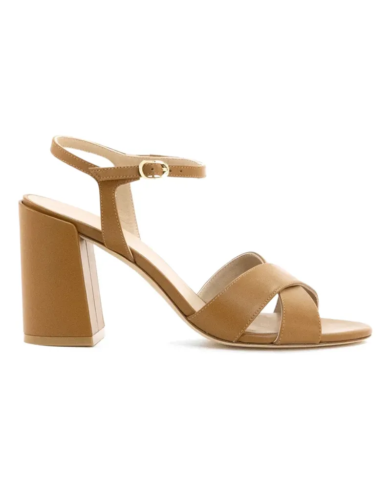Stuart Weitzman Alyssablocksmo Sandalen mit überkreuzten Riemen - Nude Nude