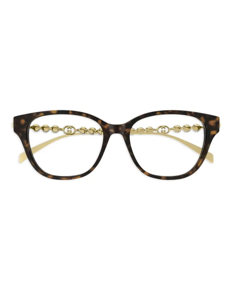 Gucci Brille mit Kettendetail - Braun Braun