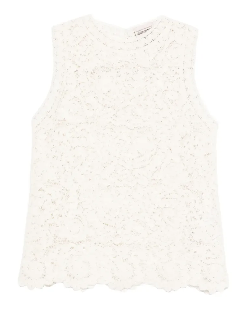 Semicouture Top aus Guipure-Spitze - Nude Nude