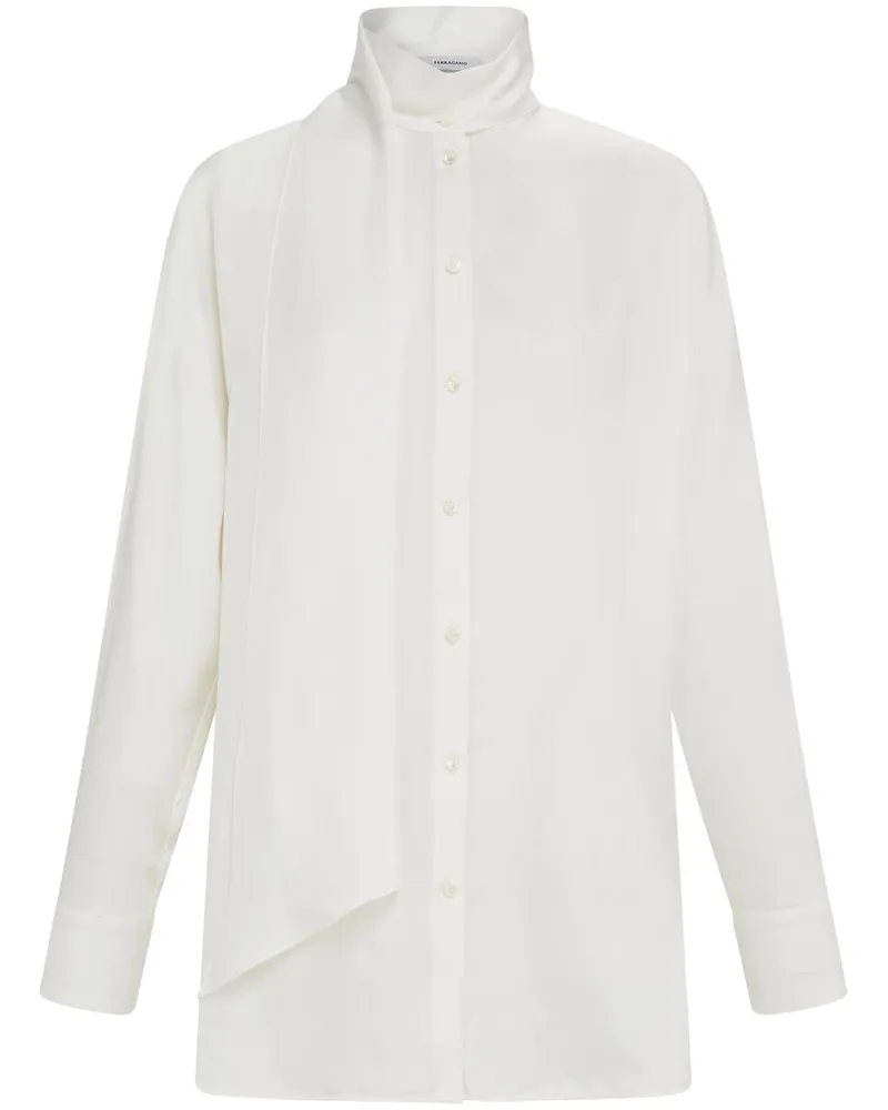 Ferragamo Bluse mit Schärpe - Weiß Weiß