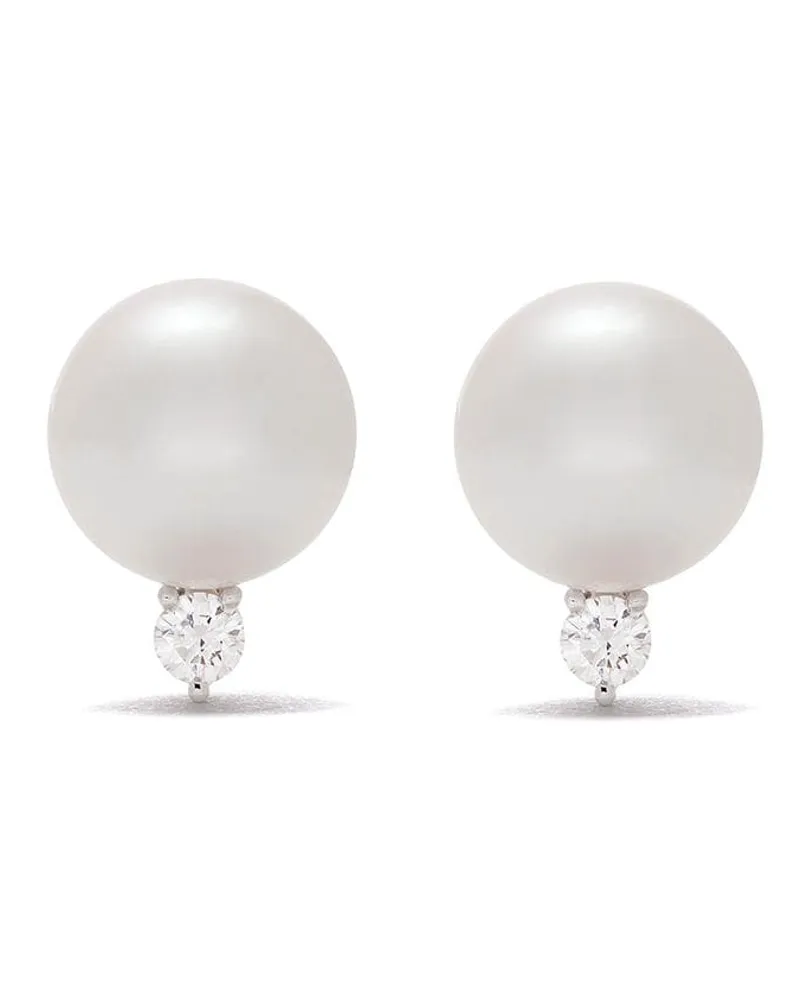 TASAKI 18kt Weißgoldohrringe mit Akoya-Perle - Silber Silber