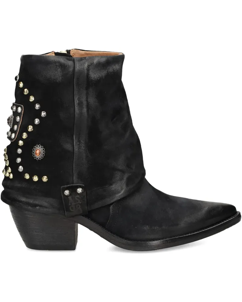 A.S.98 Stiefel mit Nieten - Schwarz Schwarz