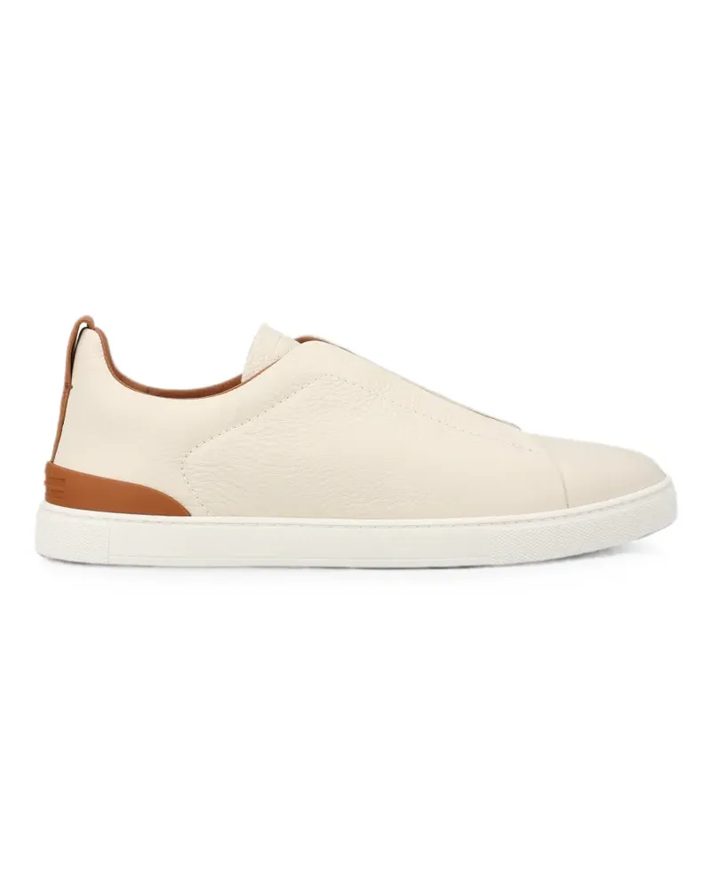 Ermenegildo Zegna Triple Stitch leather sneakers - Nude Nude