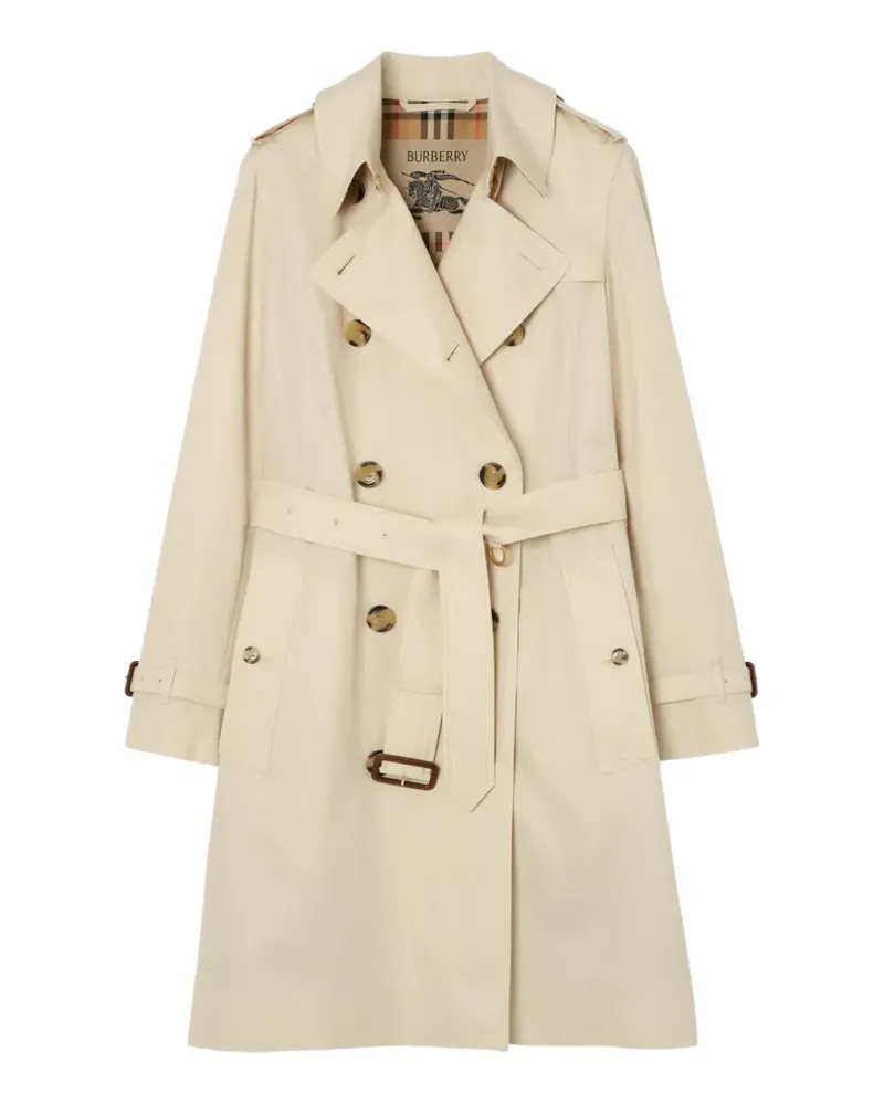 Burberry mid-length tropical gabardine Kensington trench coat - Nude Nude