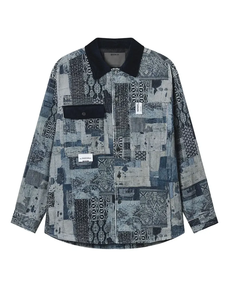 Musium Div. Hemd im Patchwork-Look - Blau Blau