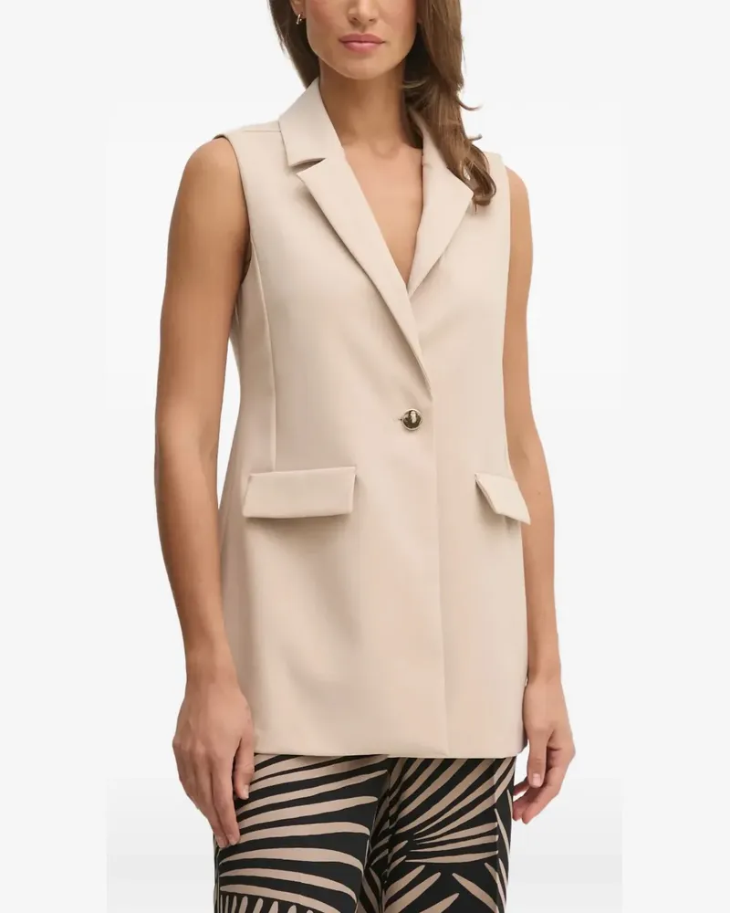 Joseph Ribkoff button tab sleeveless top - Nude Nude
