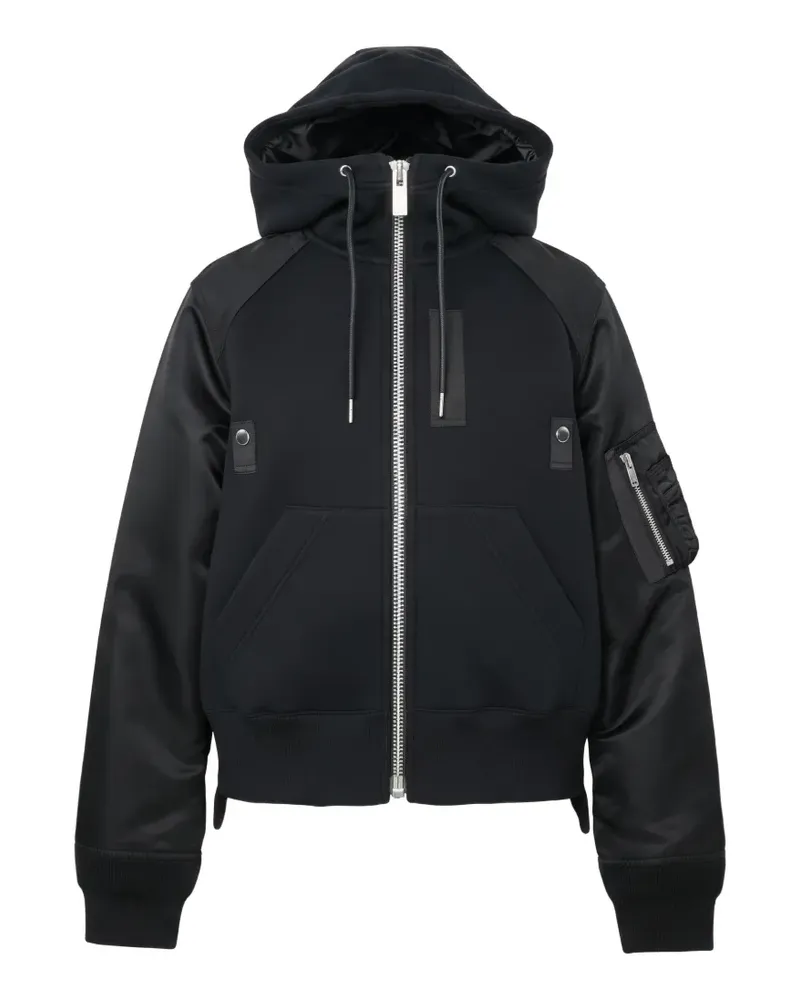 Sacai Sponge Sweat panelled hoodie - Schwarz Schwarz