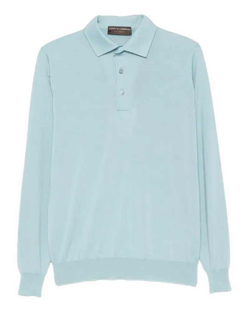 Filippo de Laurentiis Langärmeliges Poloshirt - Blau Blau