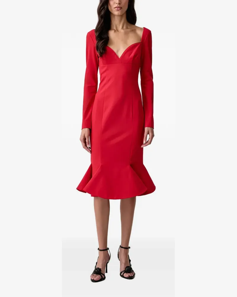 Pinko Ausgestelltes Midikleid mit Herzausschnitt - Rot Rot
