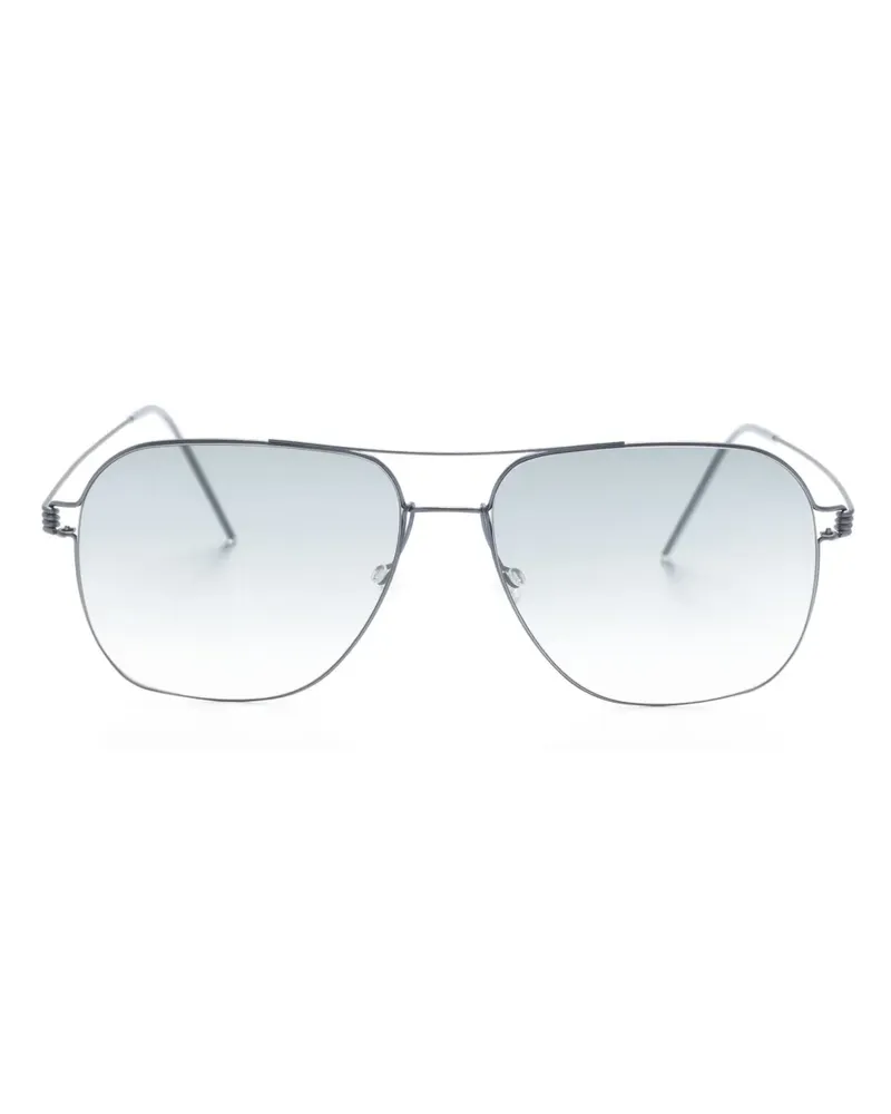 Lindberg 8210 Sonnenbrille mit eckigem Gestell - Grau Grau