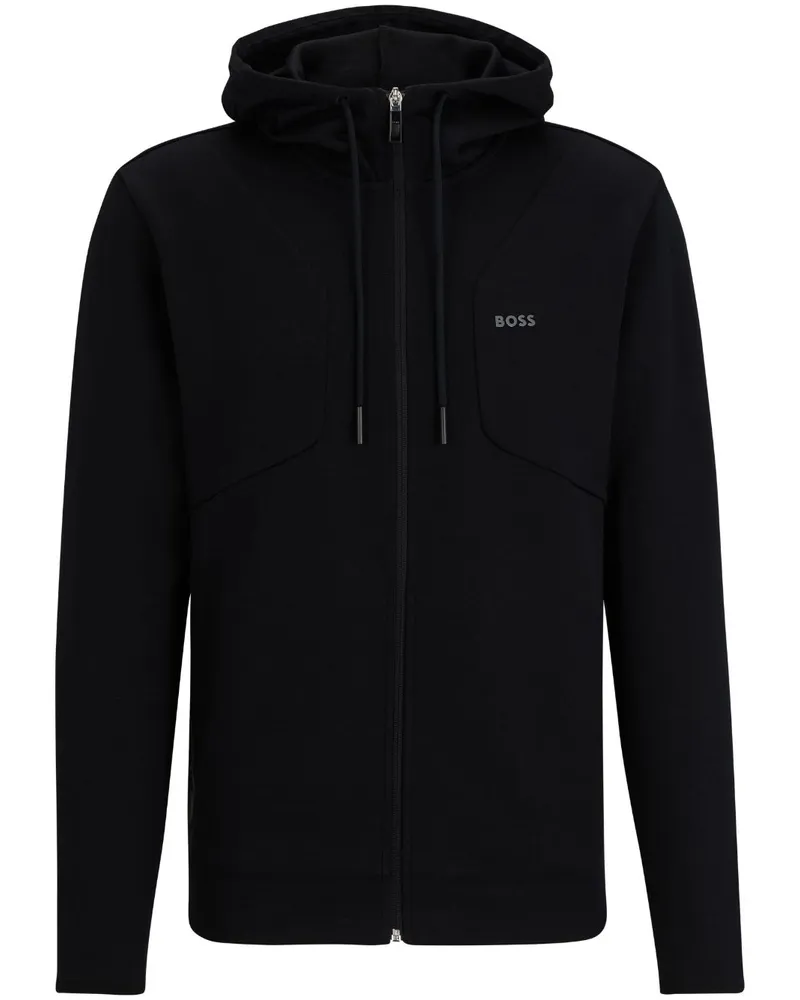 HUGO BOSS Hoodie mit Logo-Print - Schwarz Schwarz