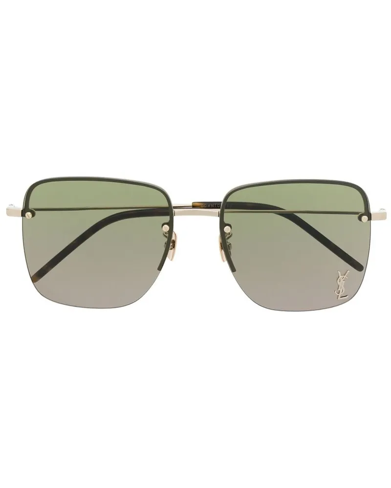 Saint Laurent Sonnenbrille mit eckigem Gestell - Gold Gold