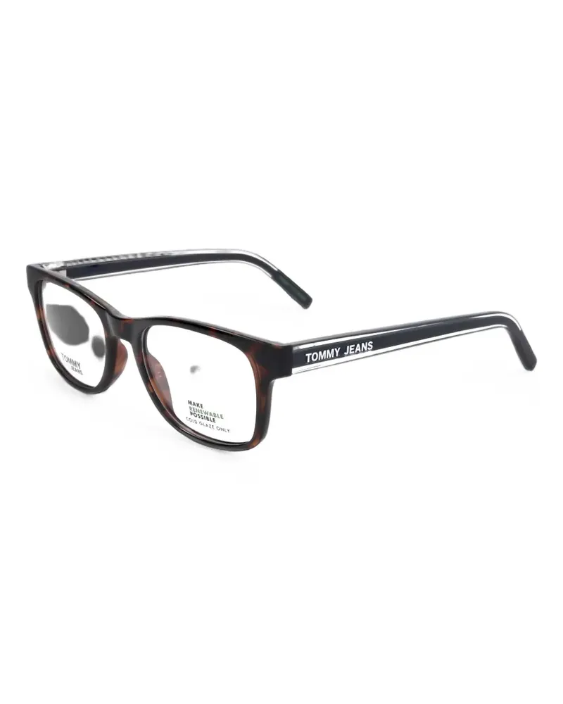 Tommy Hilfiger tortoiseshell-effect rectangle-frame glasses - Braun Braun