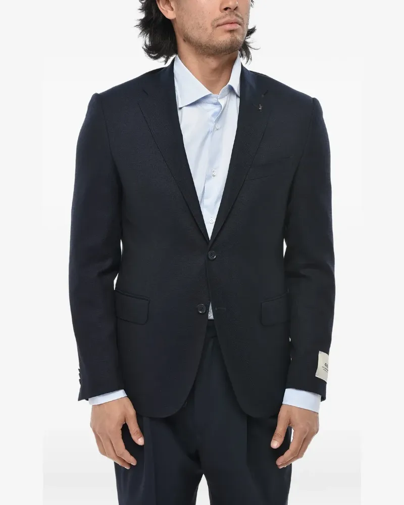 Corneliani single-breasted flap-pocket blazer - Blau Blau