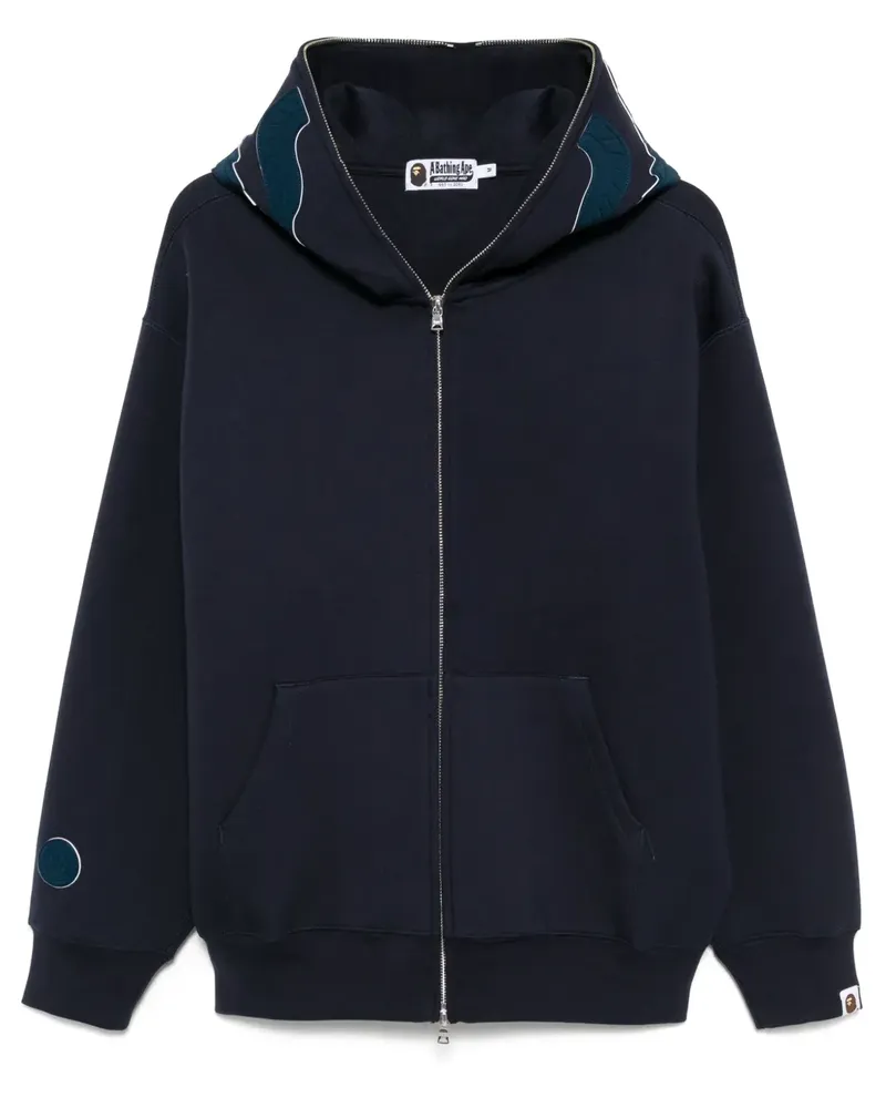 BAPE Kapuzenjacke mit Hai Blau