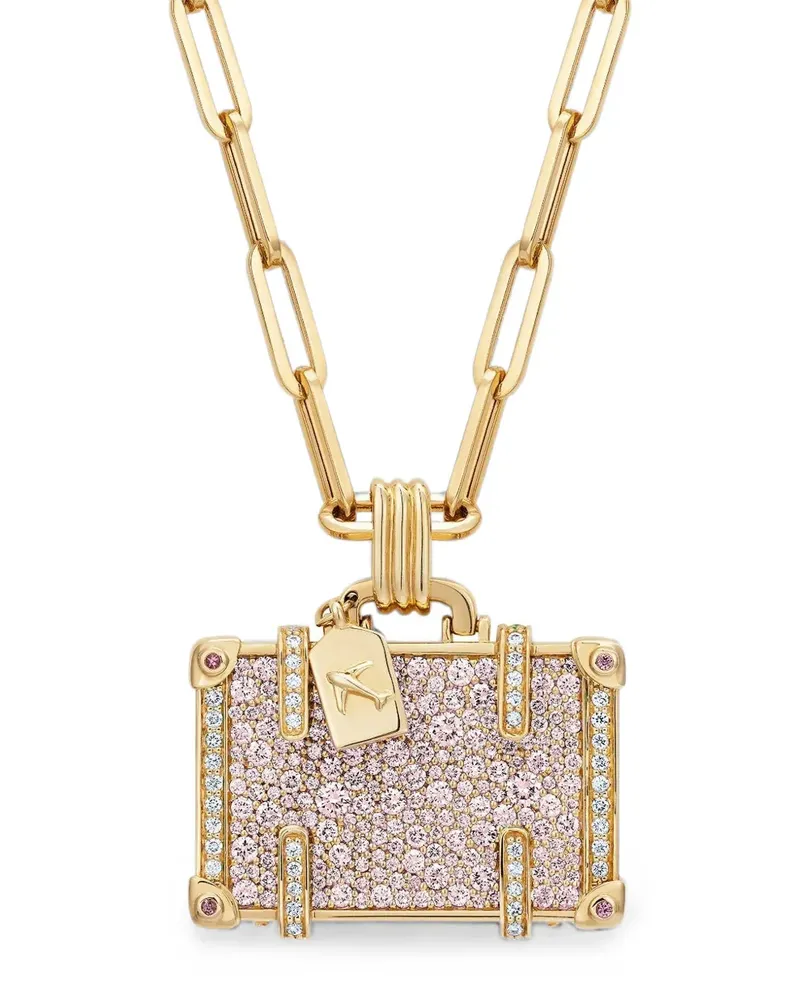 NeverNoT pink sapphire and diamond necklace - Gold Gold