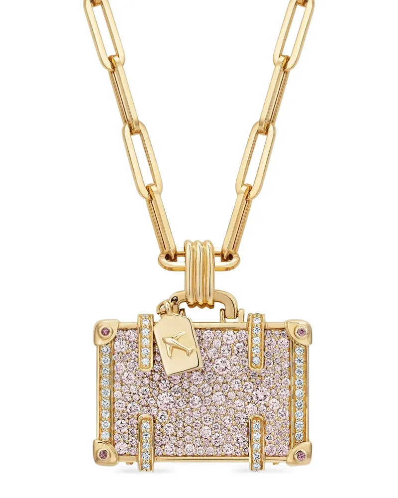NeverNoT Halskette mit rosa Saphir und Diamant - Gold Gold