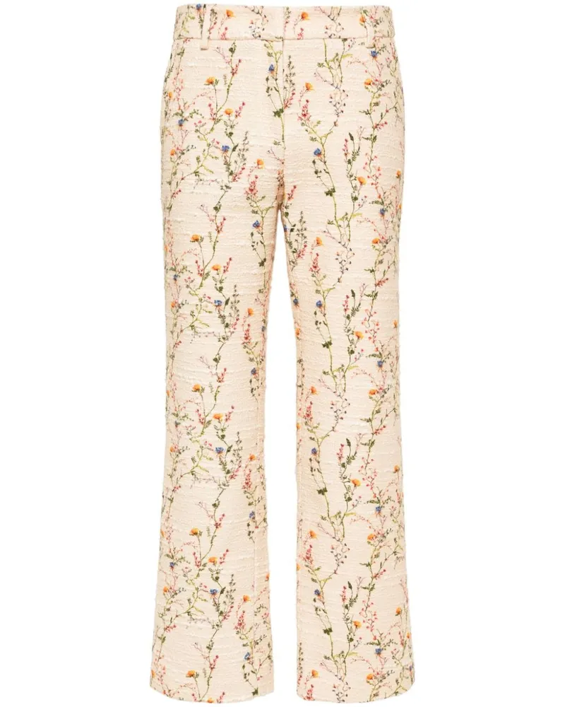 La DoubleJ 24/7 Straight-Leg-Hose mit Blumen - Nude Nude