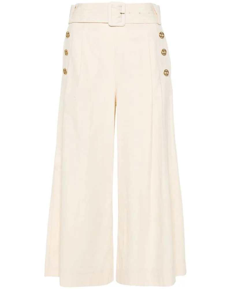 Twin-Set Cropped-Hose mit weitem Bein - Nude Nude