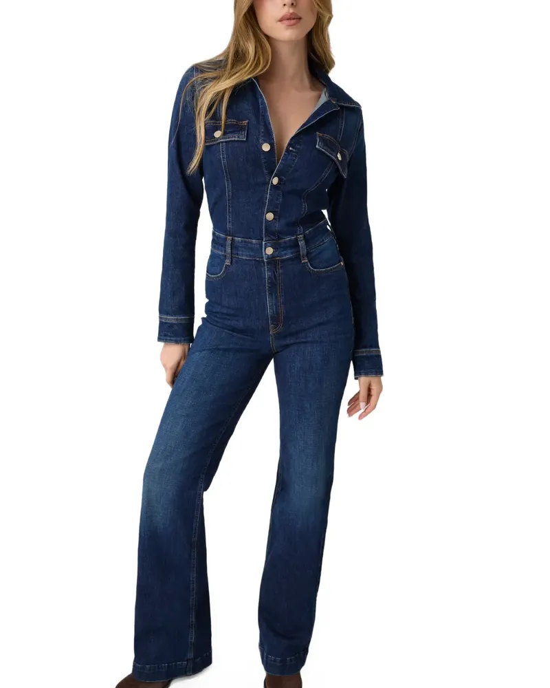 Guess Langer Jumpsuit aus Denim - Blau Blau