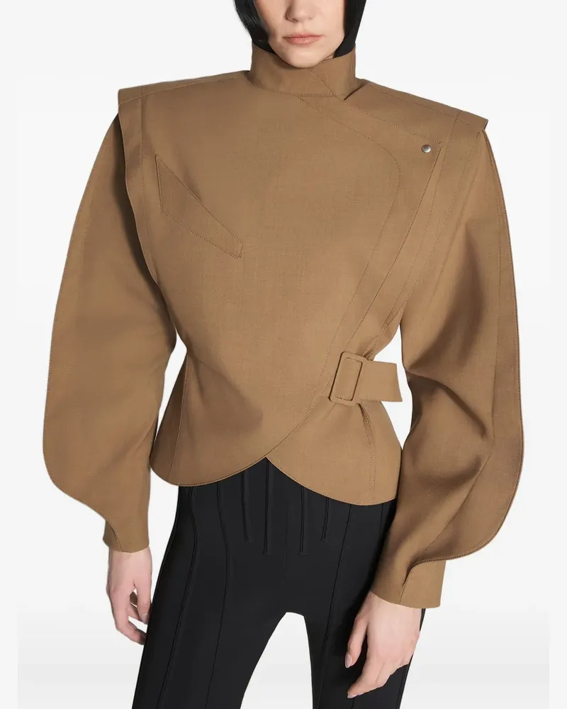 Thierry Mugler Jacke mit drapierten Schultern - Braun Braun