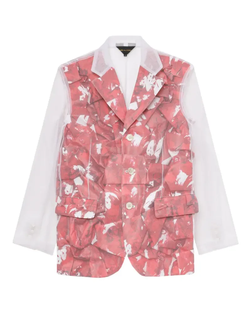 Comme des Garçons Semi-transparenter Blazer mit Print - Weiß Weiß