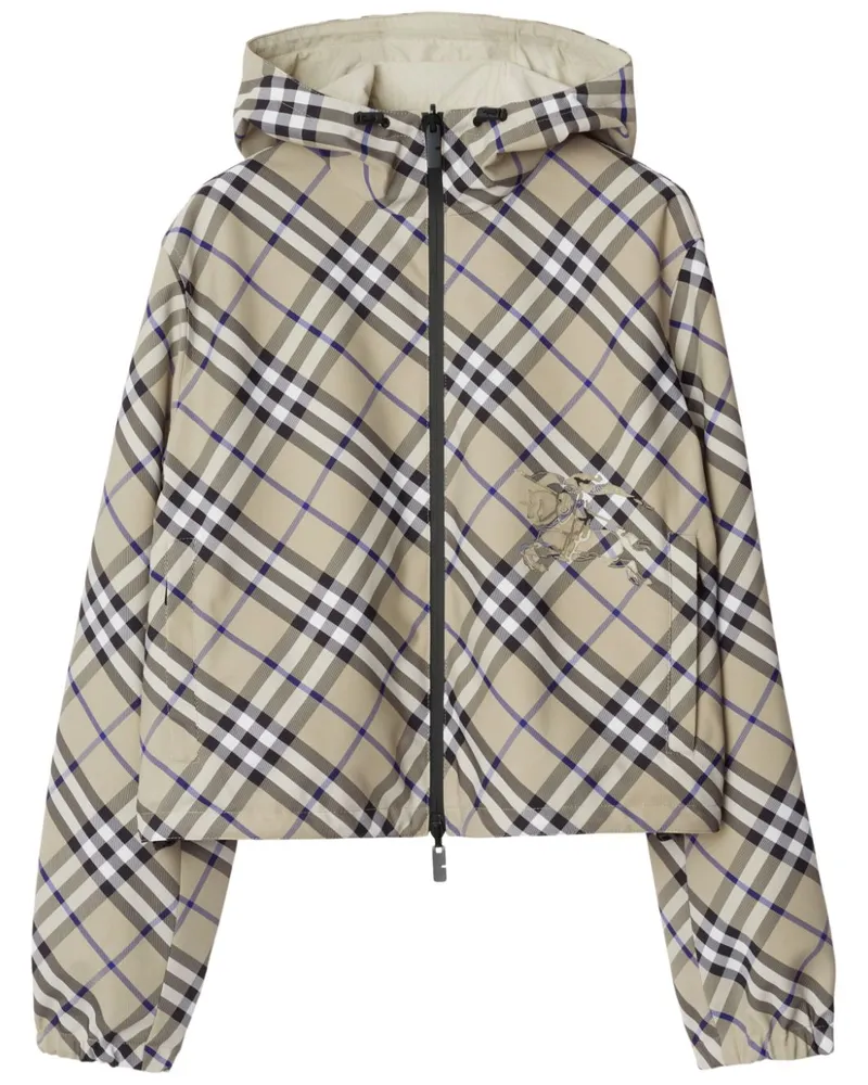 Burberry Wendbare Cropped-Jacke mit Check - Nude Nude