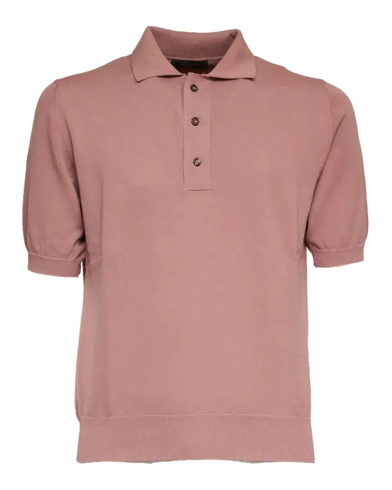 Zanone button ribbed polo shirt - Rosa Rosa