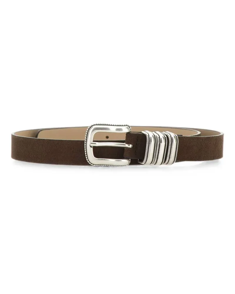 Gianni Chiarini engraved suede belt - Braun Braun