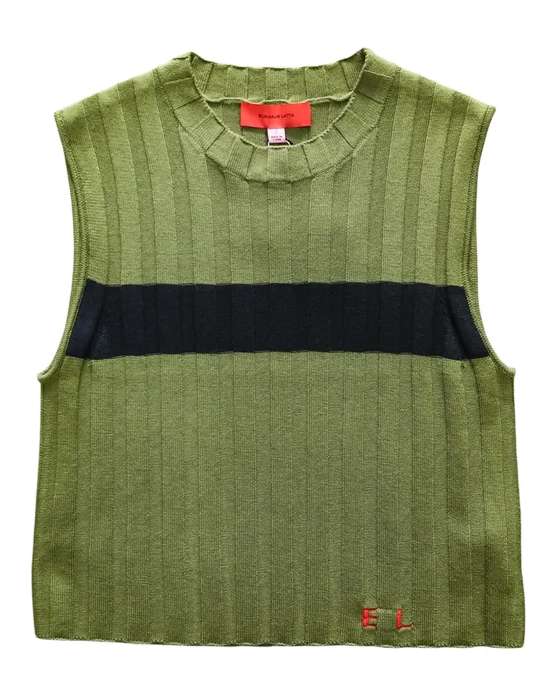 Eckhaus Latta ribbed-knit striped top - Grün Grün