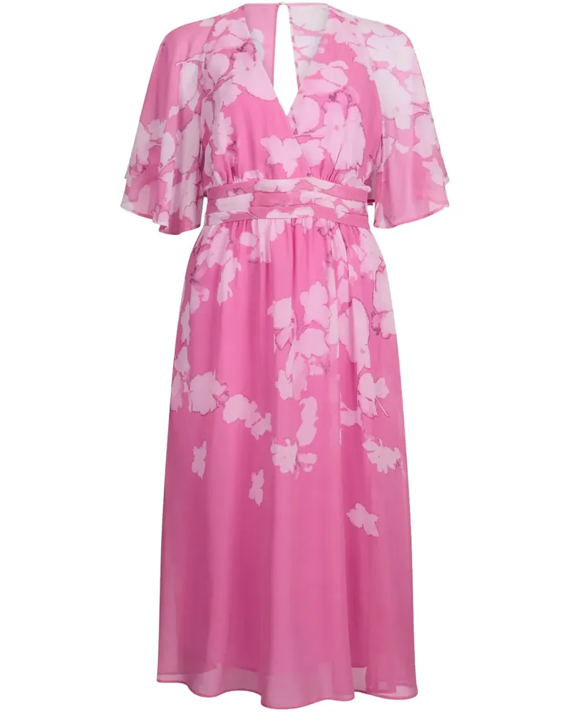 Liu Jo Midikleid mit Blumen-Print - Rosa Rosa