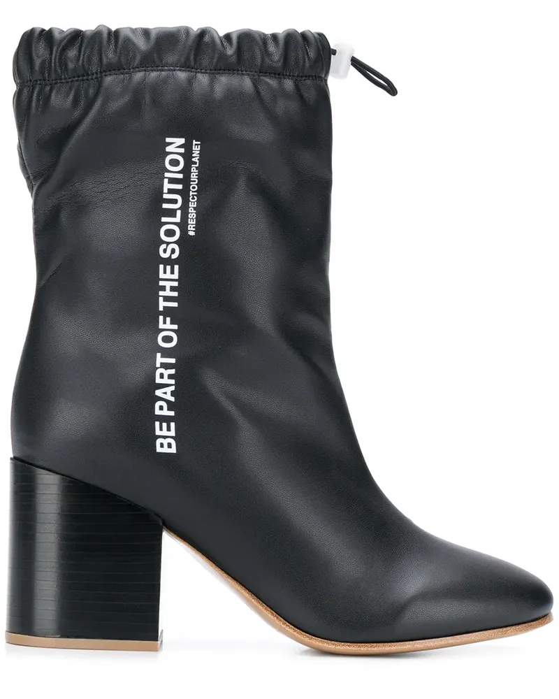 F_wd Stiefeletten mit Kordelzug - Schwarz Schwarz