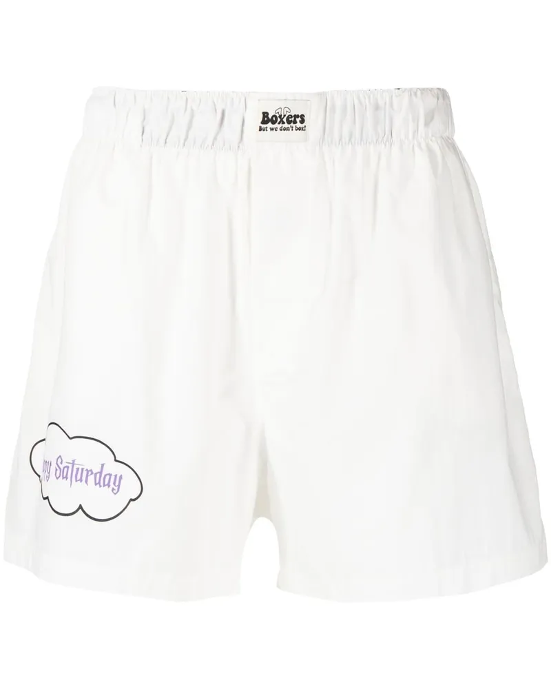 Natasha Zinko Happy Saturday Boxershorts Weiß