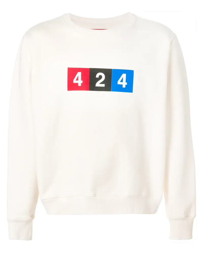 FourTwoFour on Fairfax Sweatshirt mit Logo-Print - Nude Nude