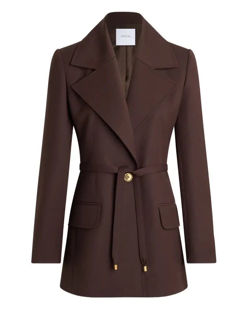 Patou Einreihige Jacke mit Gürtel - Braun Braun