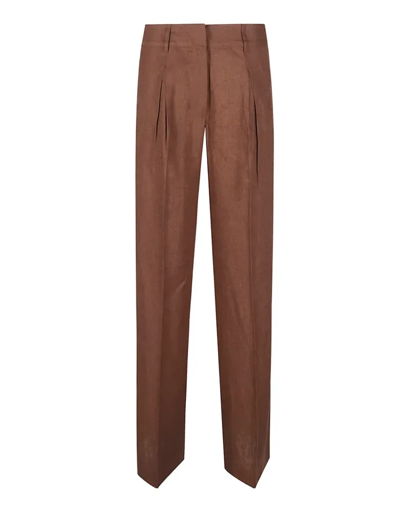 HINNOMINATE Hose mit Bundfalten - Braun Braun