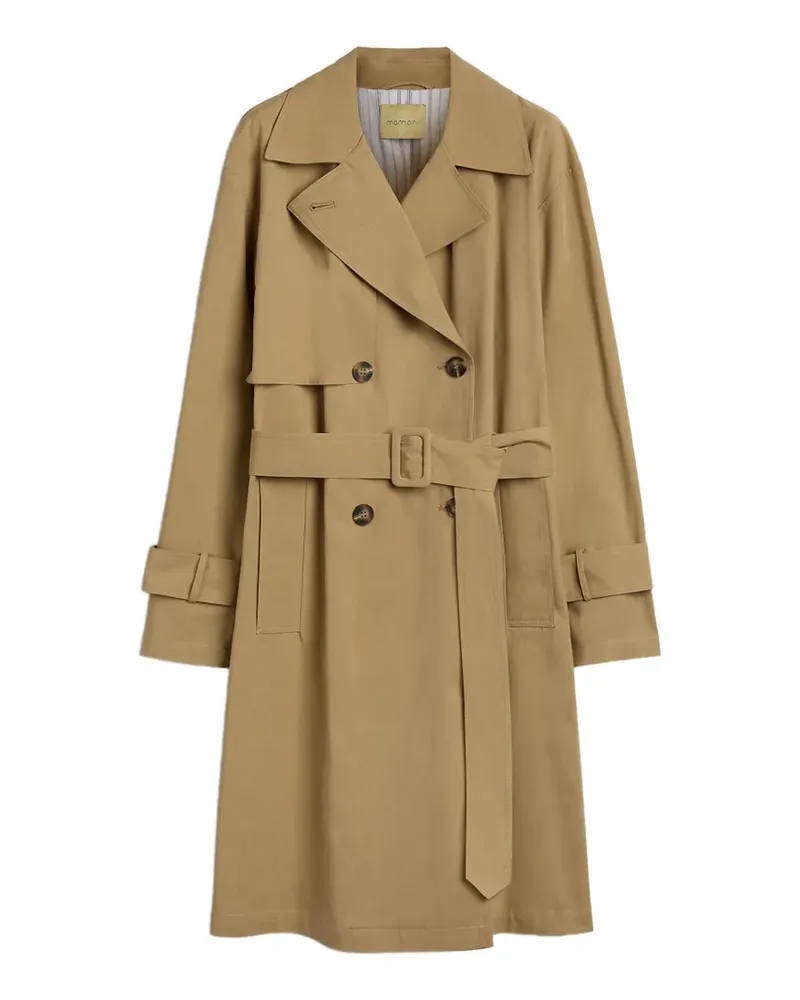Momoni Doppelreihiger Lucero Trenchcoat mit Gürtel - Nude Nude