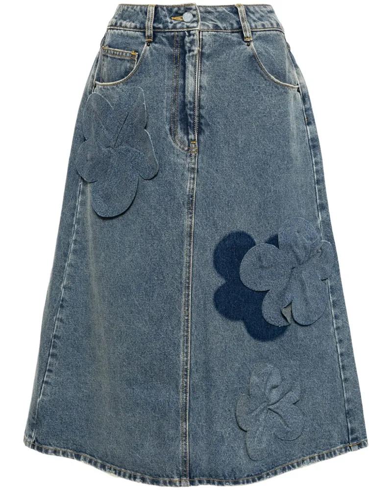 JNBY Blumiger A-Linien-Rock - Blau Blau